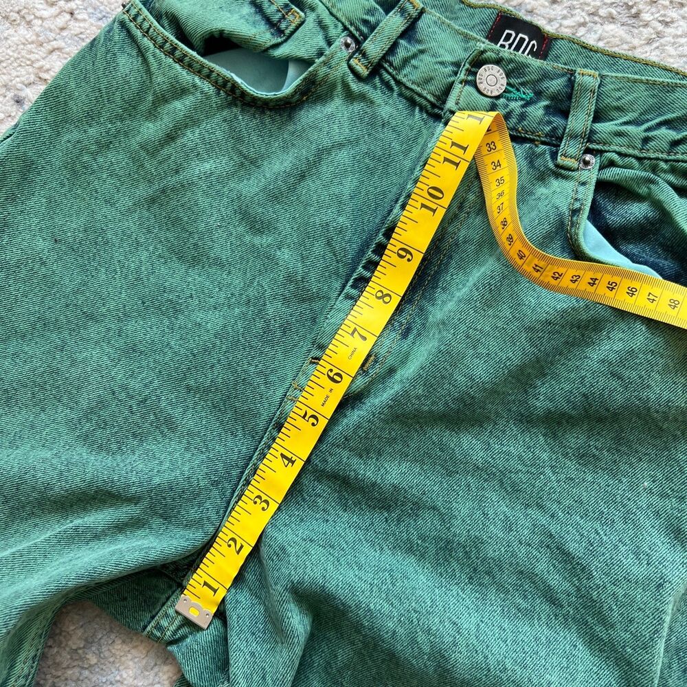 BDG Skater Baggy Jeans 29 Green Overdyed Wide Leg Urban Outfitters Baggy Denim - Picture 5 of 11